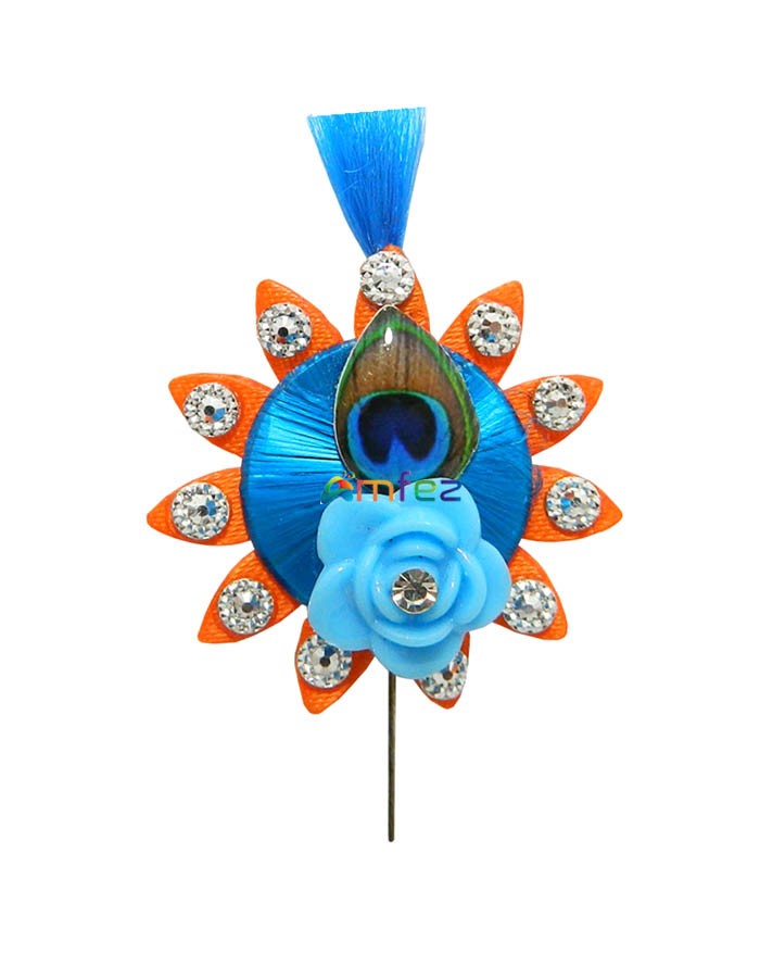 Buy Designer Stone Peacock Feather Work Kalangi ( Height : 3 Inch ...