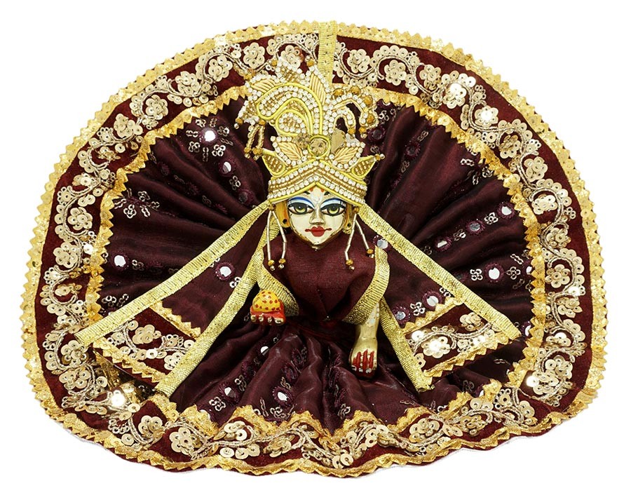 Buy Online Designer Laddu Gopal White Purple Banarasi Silk Floral Beads  Patch Work Dress in India - kridhas.com