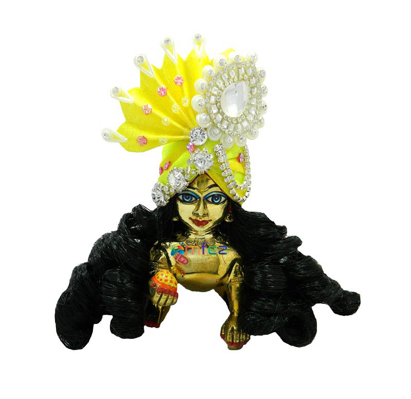 Black Nylon Laddu Gopal Curly Hair