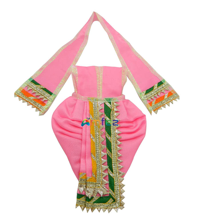 Pink Gota Patti Lace Work Krishna Dress