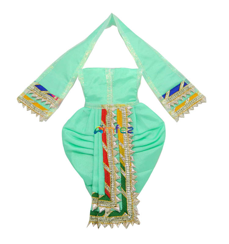 Sea Green Gota Patti Lace Work Krishna Dress