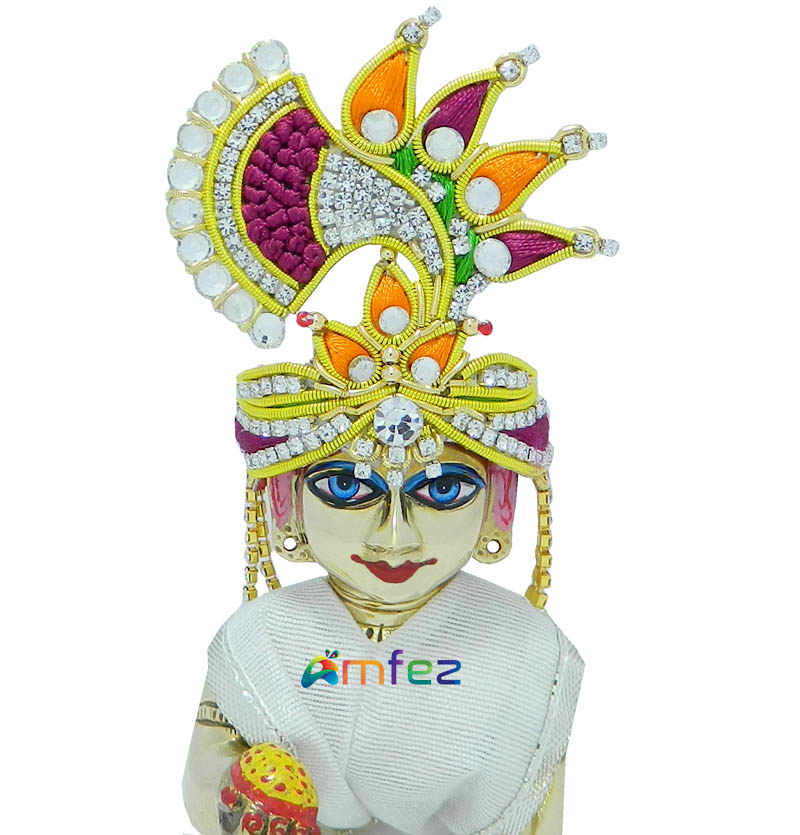 Multi Thread Stone Work Zardozi Mukut