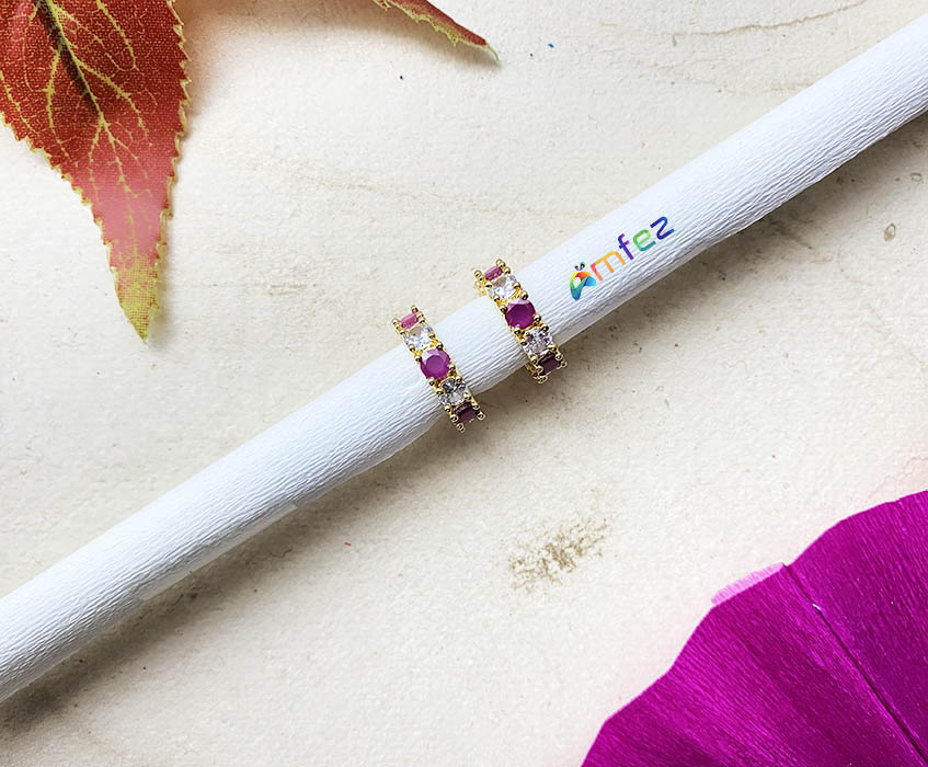 Golden Red & White AD Stone Work Bracelets