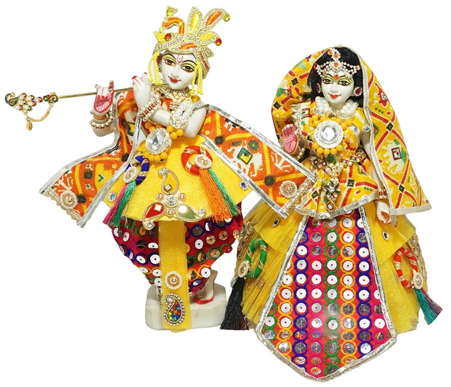 The Holy Mart Radha Krishna Dress Size 5, With Jewellery Silk Fully  Emboidered Dress For God Idols at Rs 210/set | भगवान की मूर्ती की ड्रेस in  New Delhi | ID: 25283363933